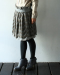 [porlar. White Mountaineering] WOOL WAVE PATTERN BALLOON SKIRT