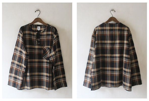 South2 West8 Henley Neck Shirt - Plaid Twill サウス2ウエスト8 ヘンリーネックシャツ