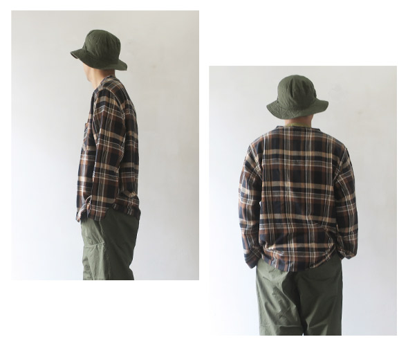 South2 West8 Henley Neck Shirt - Plaid Twill サウス2ウエスト8 ヘンリーネックシャツ