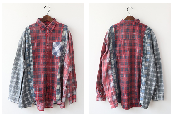 REBUILD by Needles - Flannel Shirt -> 7 Cuts Wide Shirt / Reflection リビルドバイニードルズ フランネルシャツ