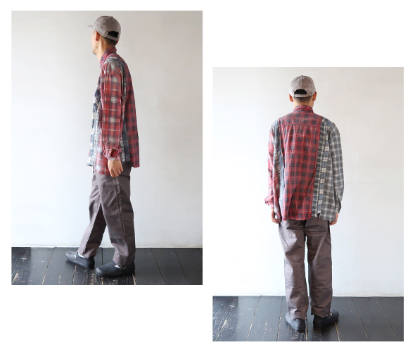 REBUILD by Needles - Flannel Shirt -> 7 Cuts Wide Shirt / Reflection リビルドバイニードルズ フランネルシャツ