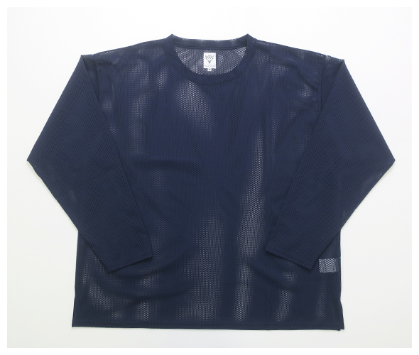 South2 West8 - S.S. Crew Neck Shirt - Knit Mesh - NAVY サウス2ウエスト8 クルーネックシャツ