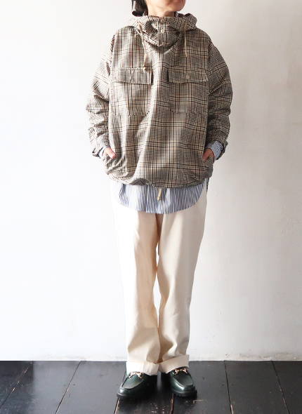 Engineered Garments カグールシャツ サイズS CAGOULE SHIRT – COTTON FLANNEL PLAID Navy/Grey | Dresswell