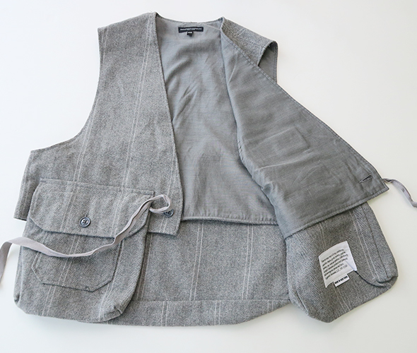 エンジニアドガーメンツ フォウル ベスト グレー Engineered Garments - Fowl Vest - Lt.Wool Striped HB