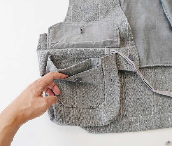 Engineered Garments - Fowl Vest - Lt.Wool Striped HB