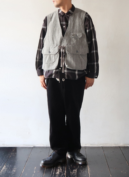 Engineered Garments - Fowl Vest - Lt.Wool Striped HB