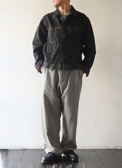 Engineered Garments - Officer Pant - Lt.Wool Striped HB エンジニア