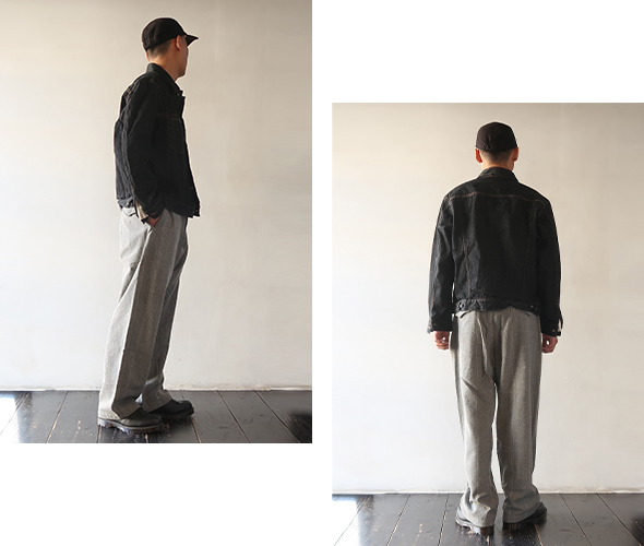Engineered Garments - Officer Pant - Lt.Wool Striped HB エンジニア
