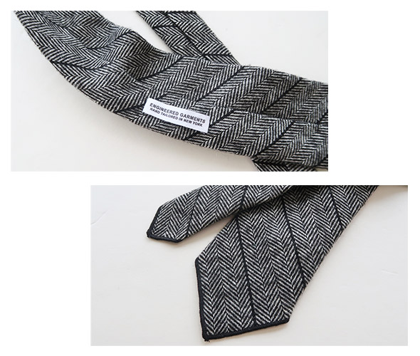 ENGINEERED GARMENTS ダークグレー ネクタイ Engineered Garments - Neck Tie - Wool Striped HB エンジニア