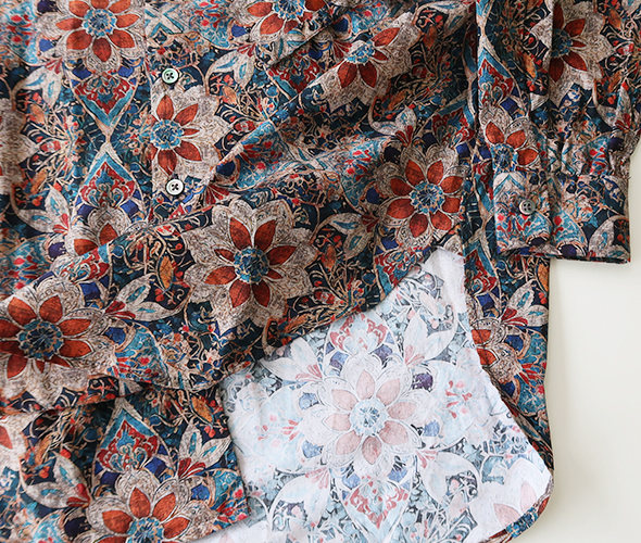 Engineered Garments - Rounded Collar Shirt - Floral Printed Cotton
