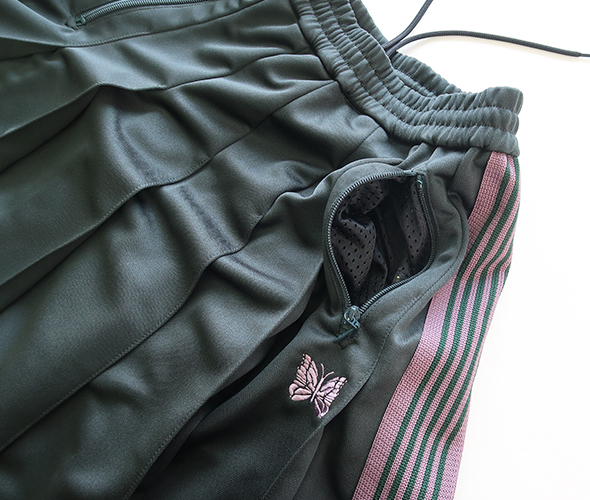 NEEDLES - Pleated Track Skirt - Poly Smooth - GREEN ニードルズ