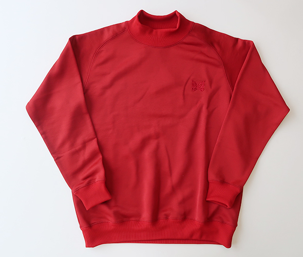 NEEDLES - Mock Neck Shirt - Bright Jersey - RED ニードルズ