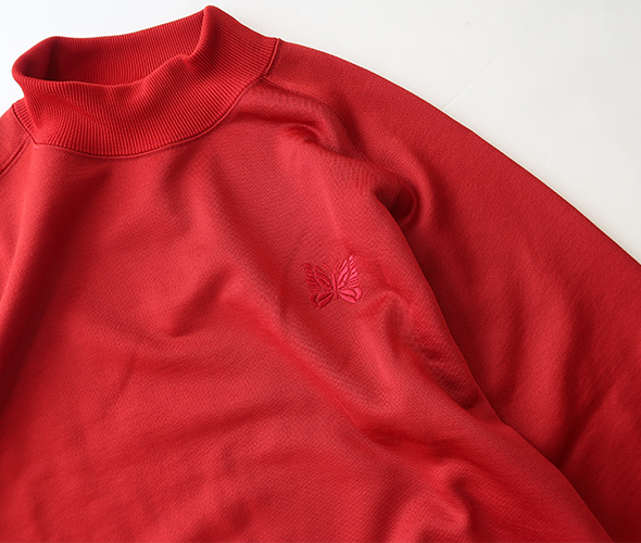 NEEDLES - Mock Neck Shirt - Bright Jersey - RED ニードルズ
