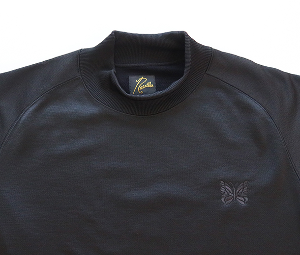 NEEDLES - Mock Neck Shirt - Bright Jersey - BLACK ニードルズ