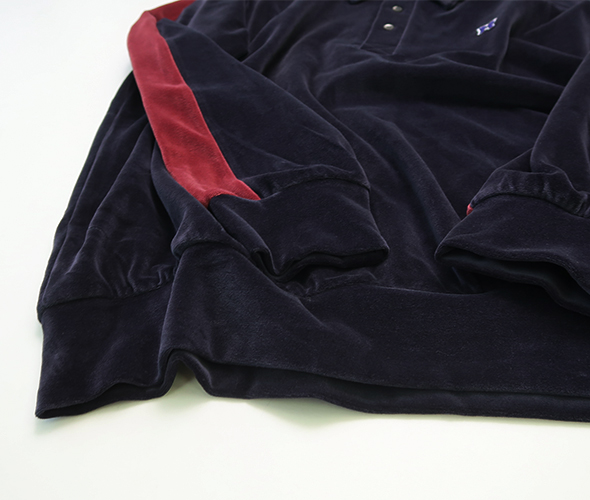 NEEDLES - Side Line Pullover Shirt - C/PE Velour - NAVY ニードルズ