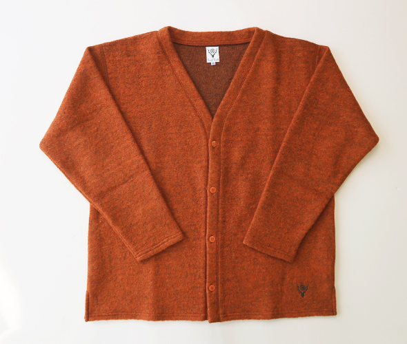 South2 West8 - S.S. V Neck Cardigan - W/PE Boiled Jersey