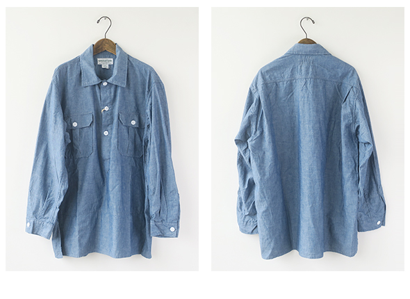 SASSAFRAS - Landscaper Shell Half 5oz Chambray ササフラス ランドスケーパー シェルハーフ
