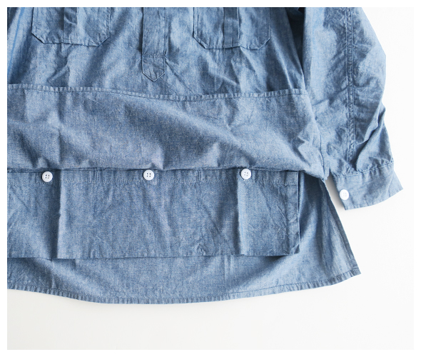 SASSAFRAS - Landscaper Shell Half 5oz Chambray ササフラス ランドスケーパー シェルハーフ