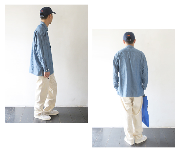 SASSAFRAS - Landscaper Shell Half 5oz Chambray ササフラス ランドスケーパー シェルハーフ