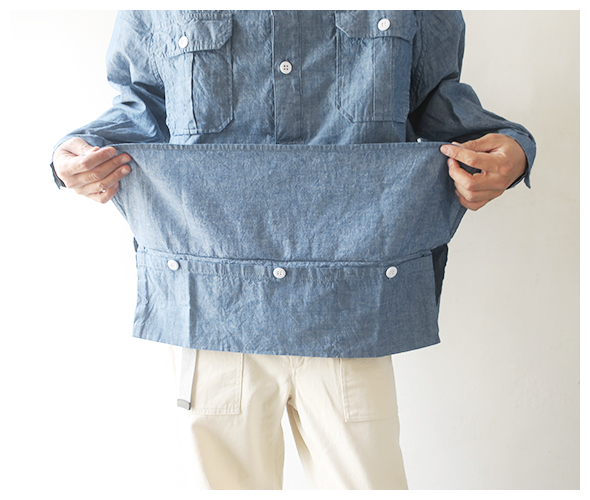 SASSAFRAS - Landscaper Shell Half 5oz Chambray ササフラス ランドスケーパー シェルハーフ