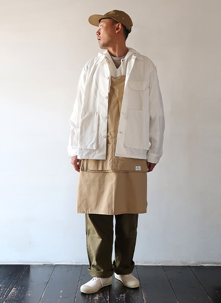 ササフラス　Landscaper Apron ホワイト　エプロン　セールsale SASSAFRAS(ササフラス) / Landscaper Apron-White- (SF-242132