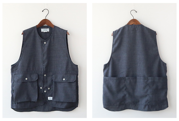 SASSAFRAS ウール混ベスト L 黒 SASSAFRAS Cultivator Vest Wool Like Tropical | kado〔カド
