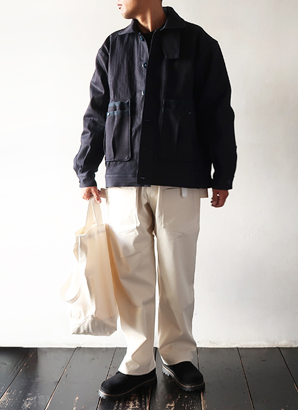 SASSAFRAS - Overgrown Trug Jacket - Herringbone Denim ササフラス