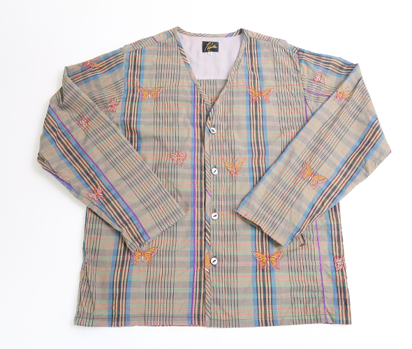 NEEDLES - V-Neck Cardigan - Embro Madras Plaid - GREEN ニードルズ