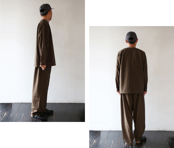 South2 West8 - V-NECK Cardigan - Poly Oxford - BROWN サウス2
